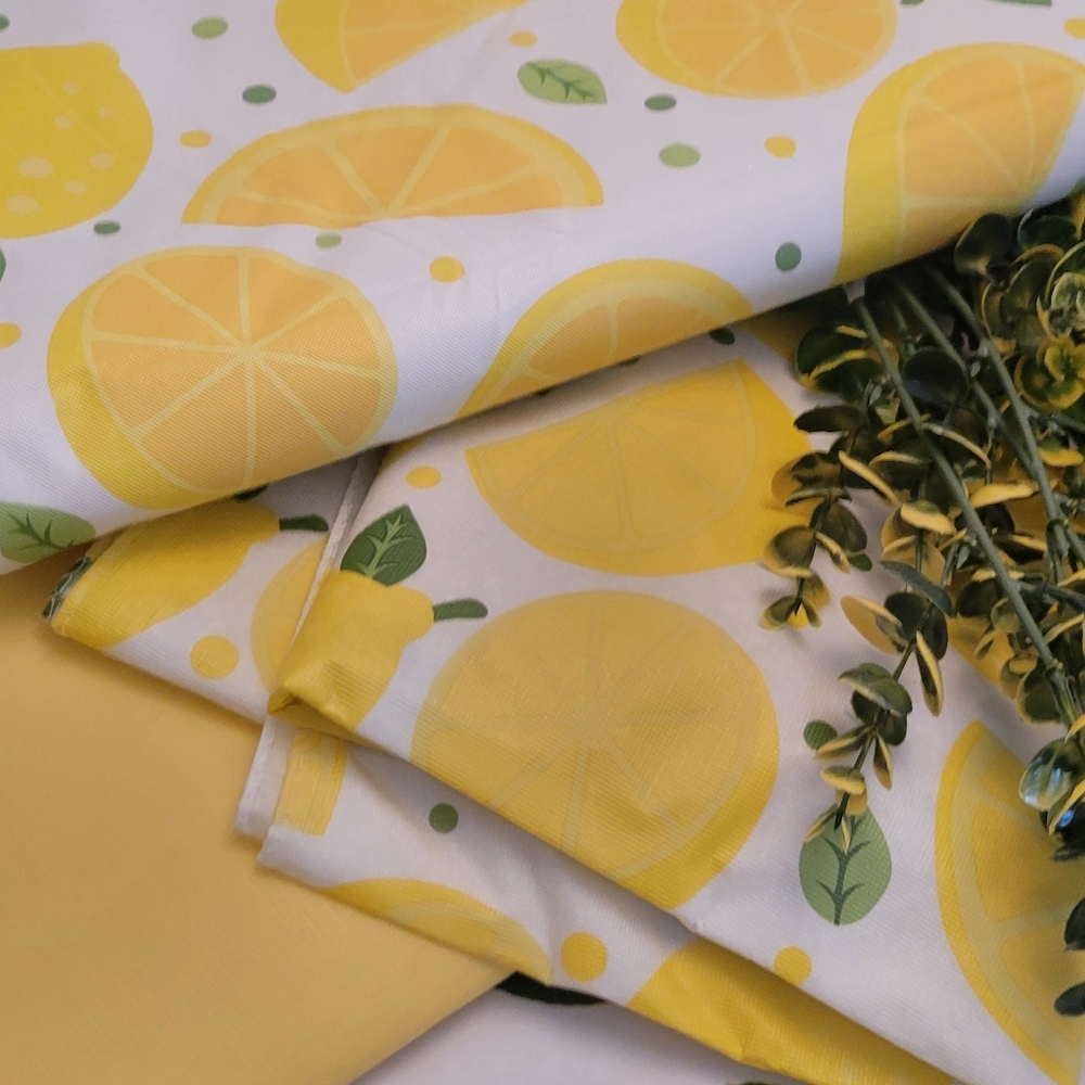 Lemon Print Felt Back Tablecloths